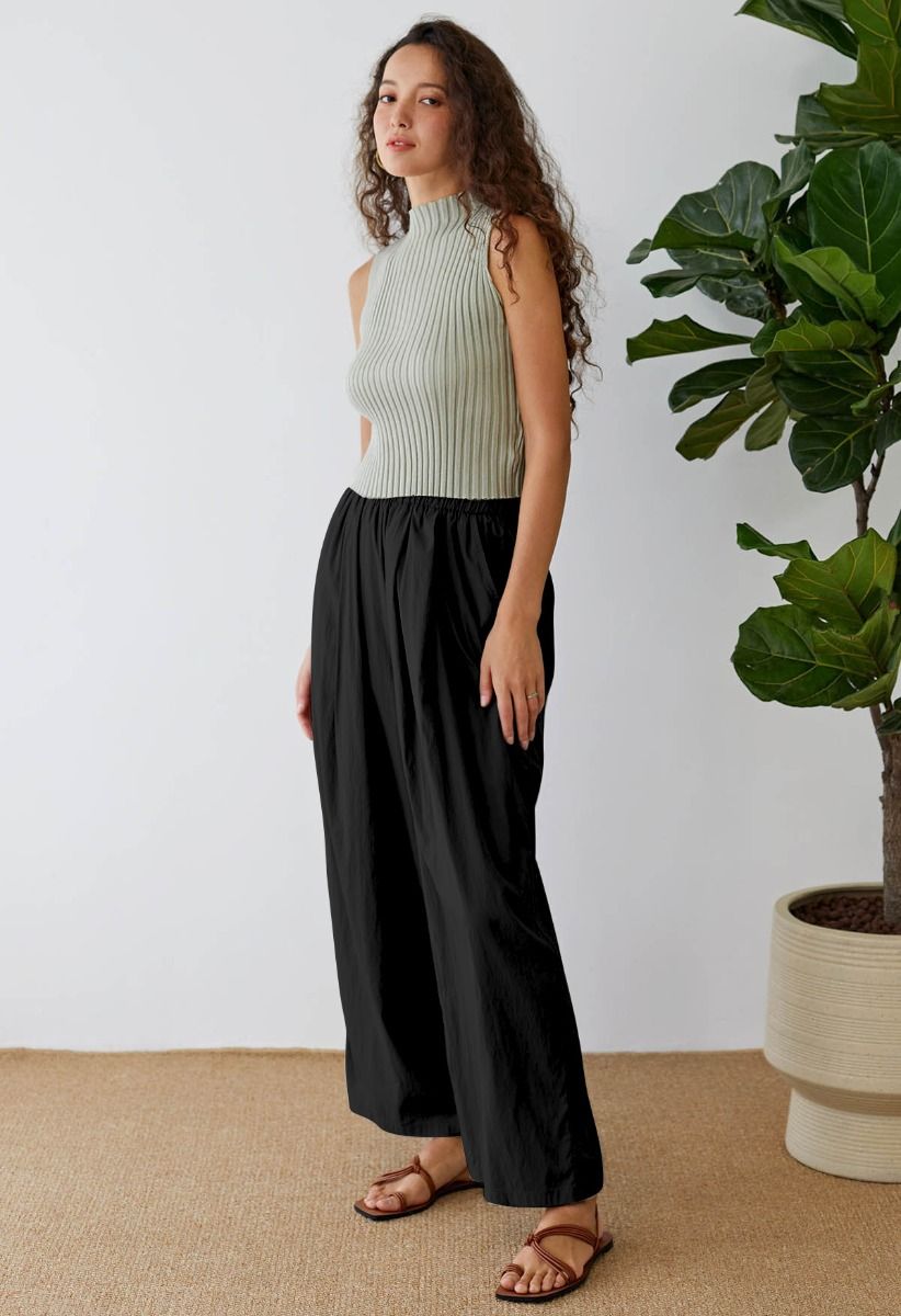 Breezy Ease Wide-Leg Pants in Black