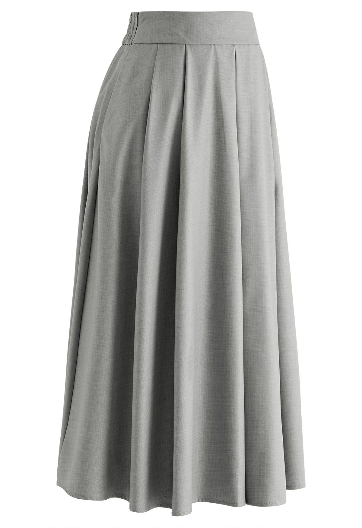 Pleated midi outlet skirt 48