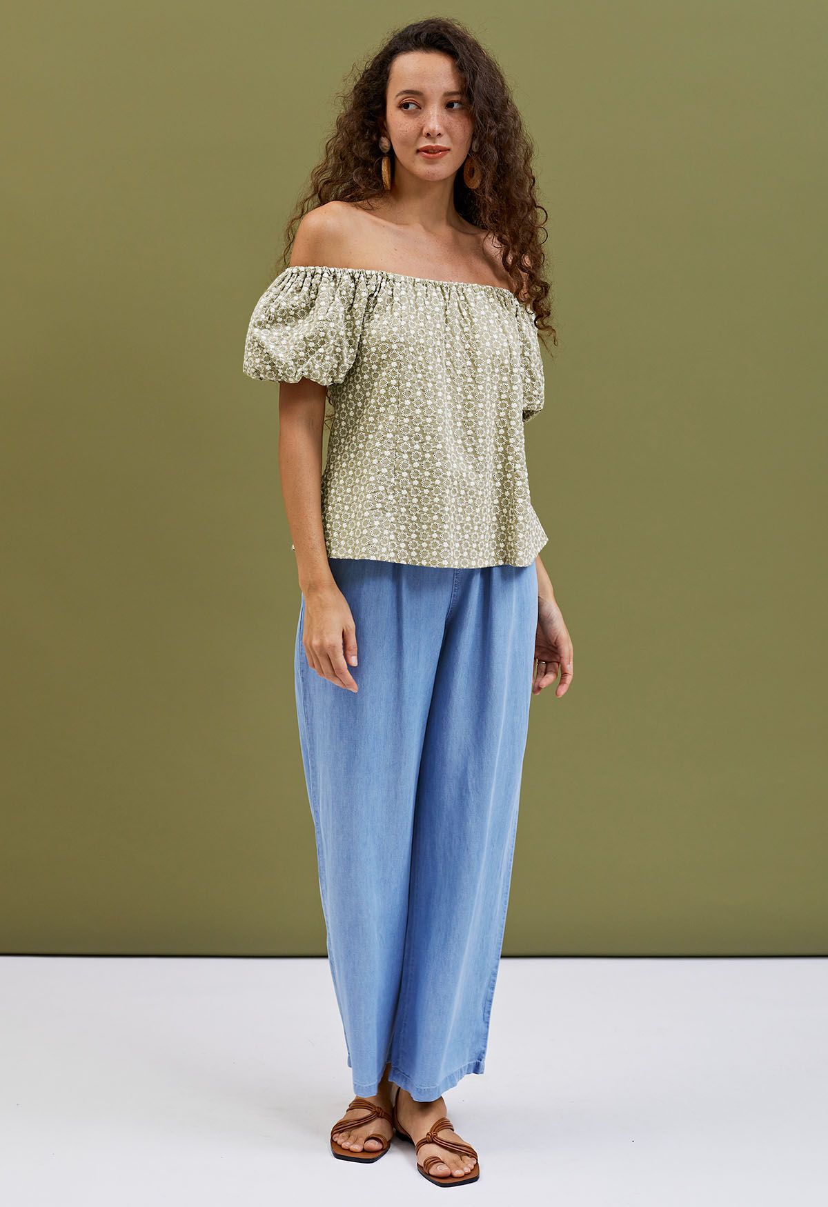 Cotton Wide-Leg Pants