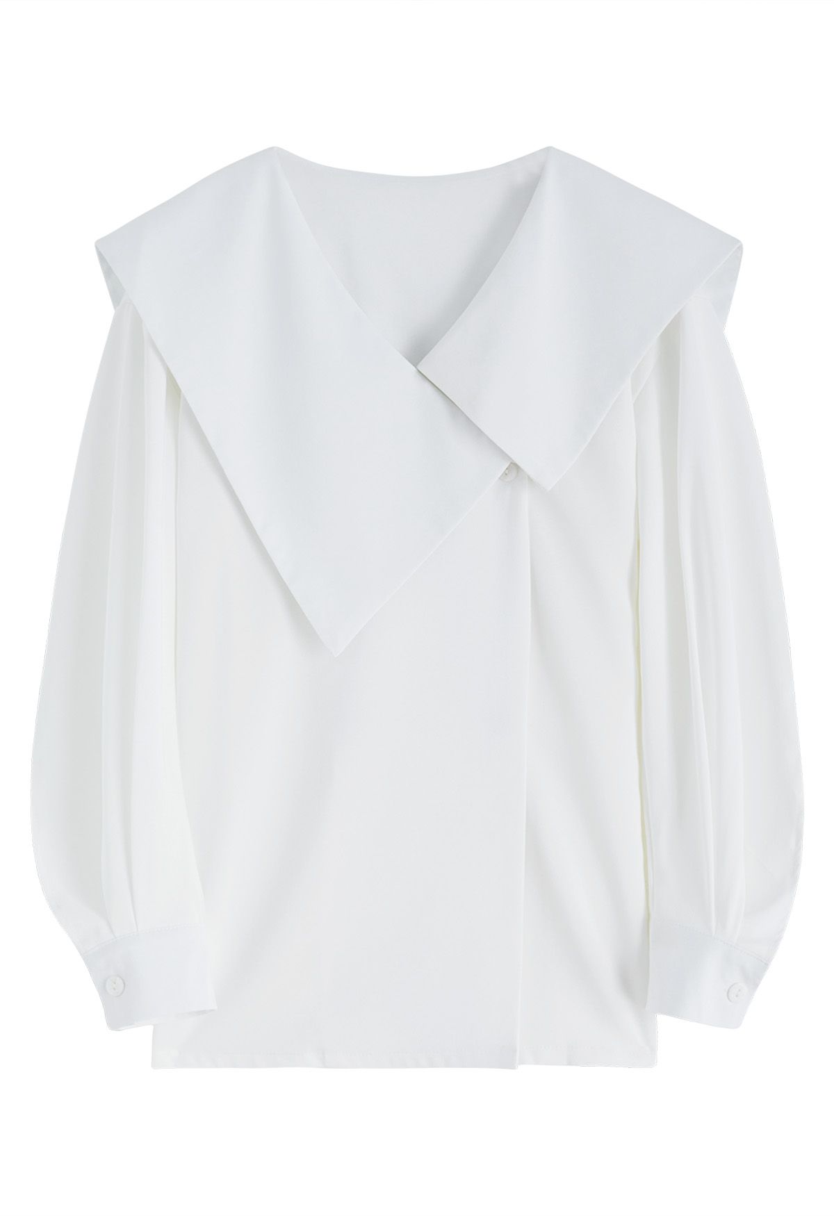 Asymmetric Flap Collar Shirt