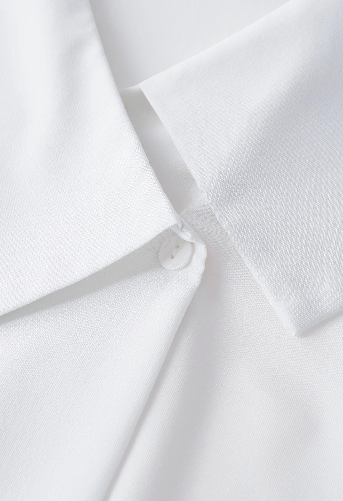 Asymmetric Flap Collar Shirt