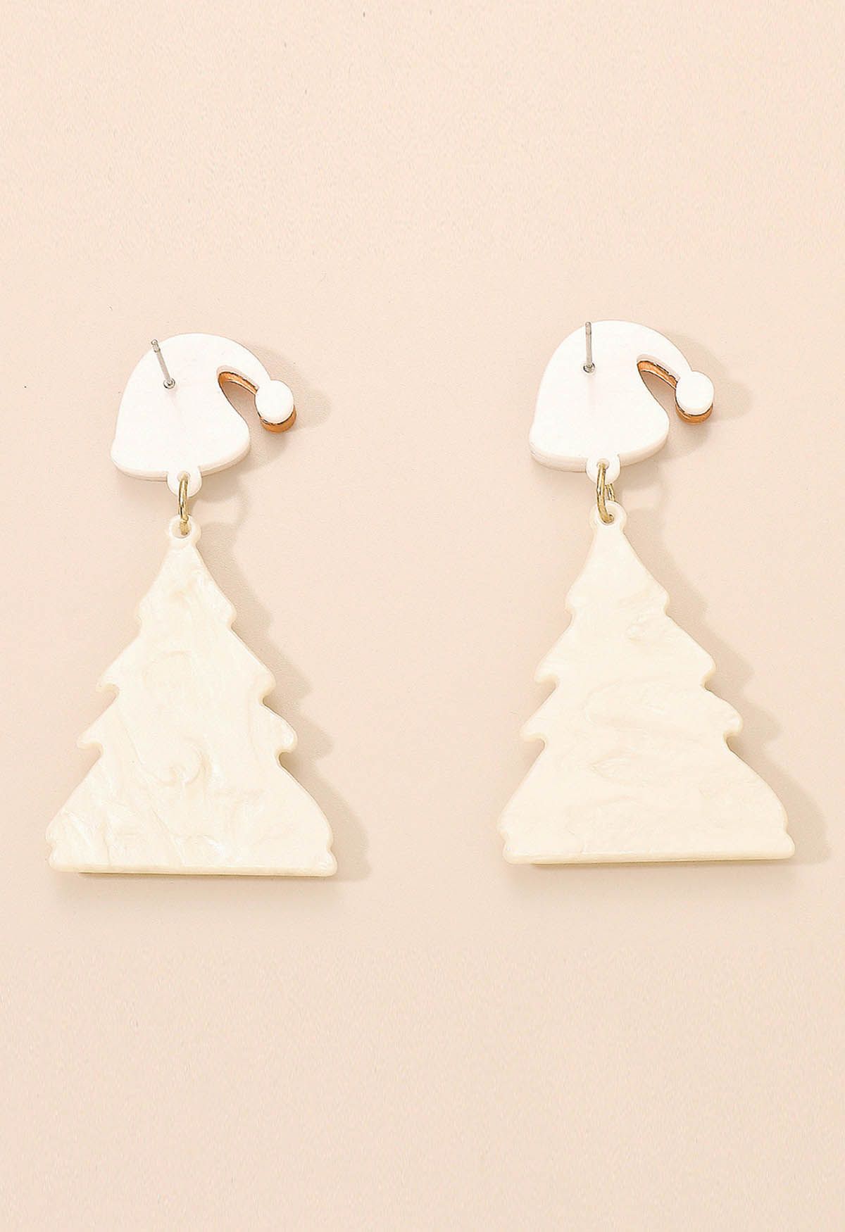 
Christmas Tree Starry Earrings in Cream