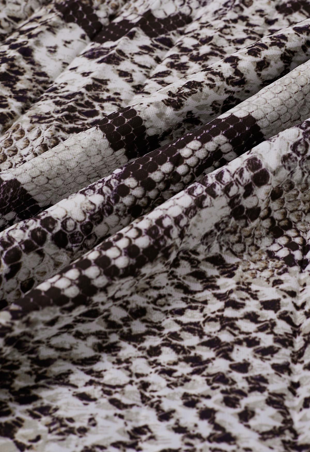 Snake Print Pleated Chiffon Skirt