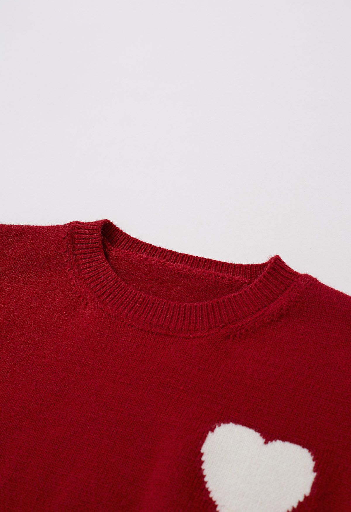 Sweet Heart Cozy Knit Sweater in Red