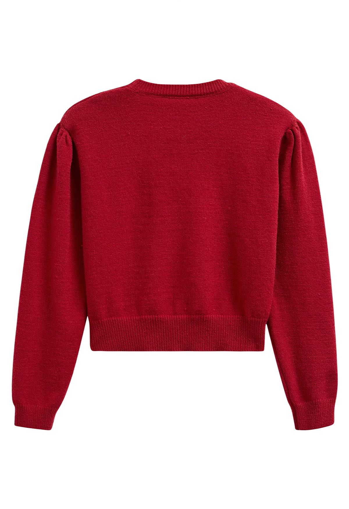 Sweet Heart Cozy Knit Sweater in Red