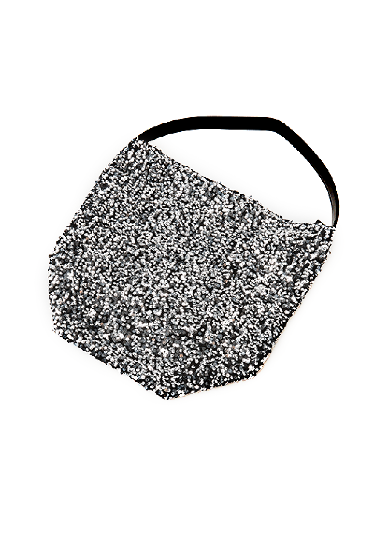 Faux Leather Full Sequin Bucket Bag in Silver