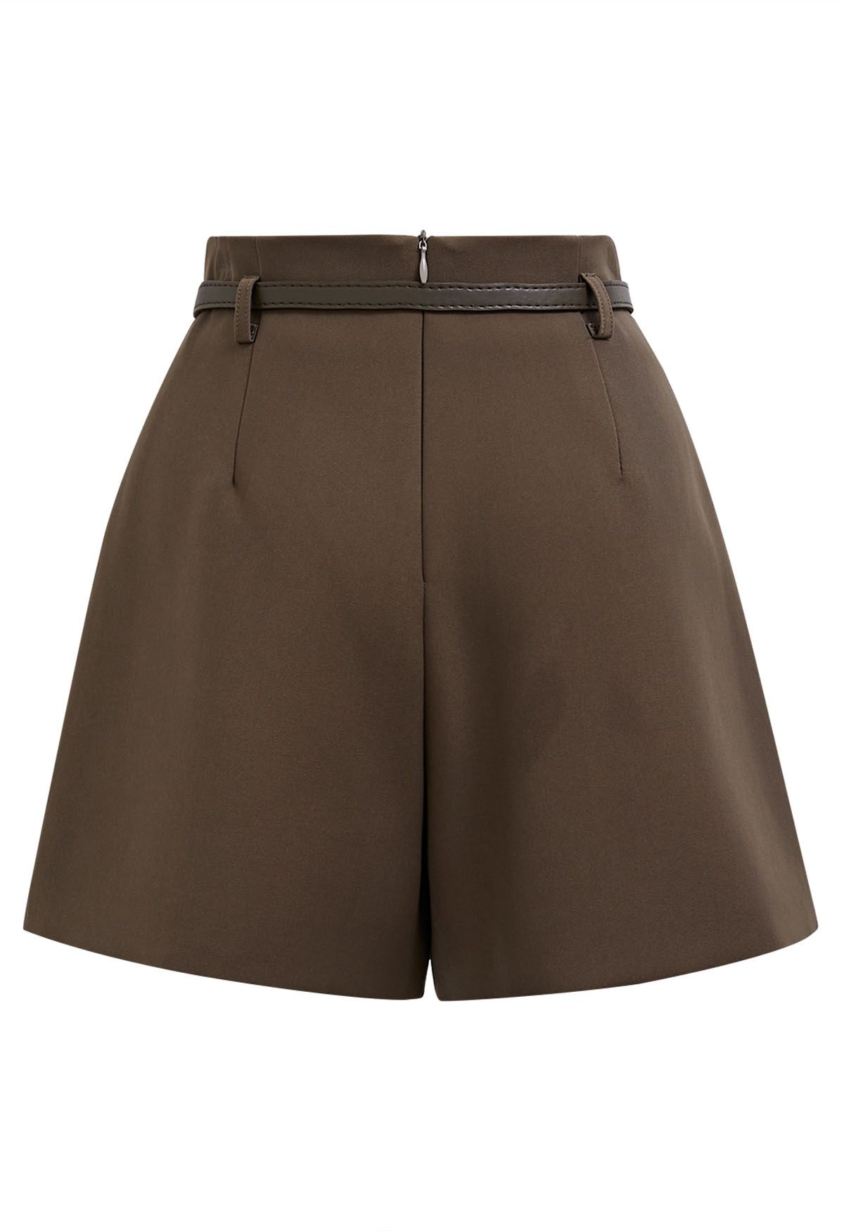 Welt Pocket Belted Flap Skorts in Khaki