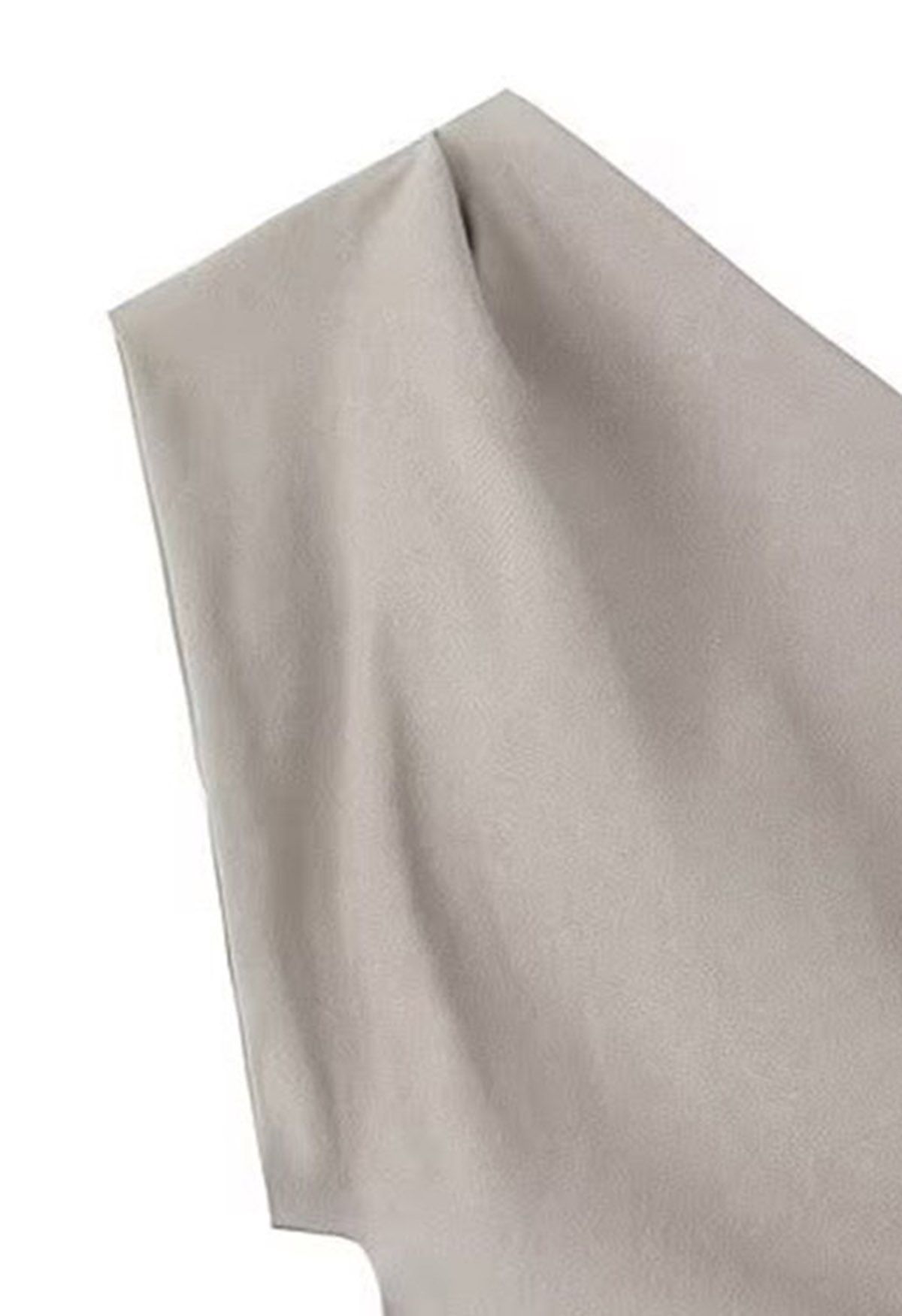 One-Shoulder Asymmetric Hem Top in Taupe