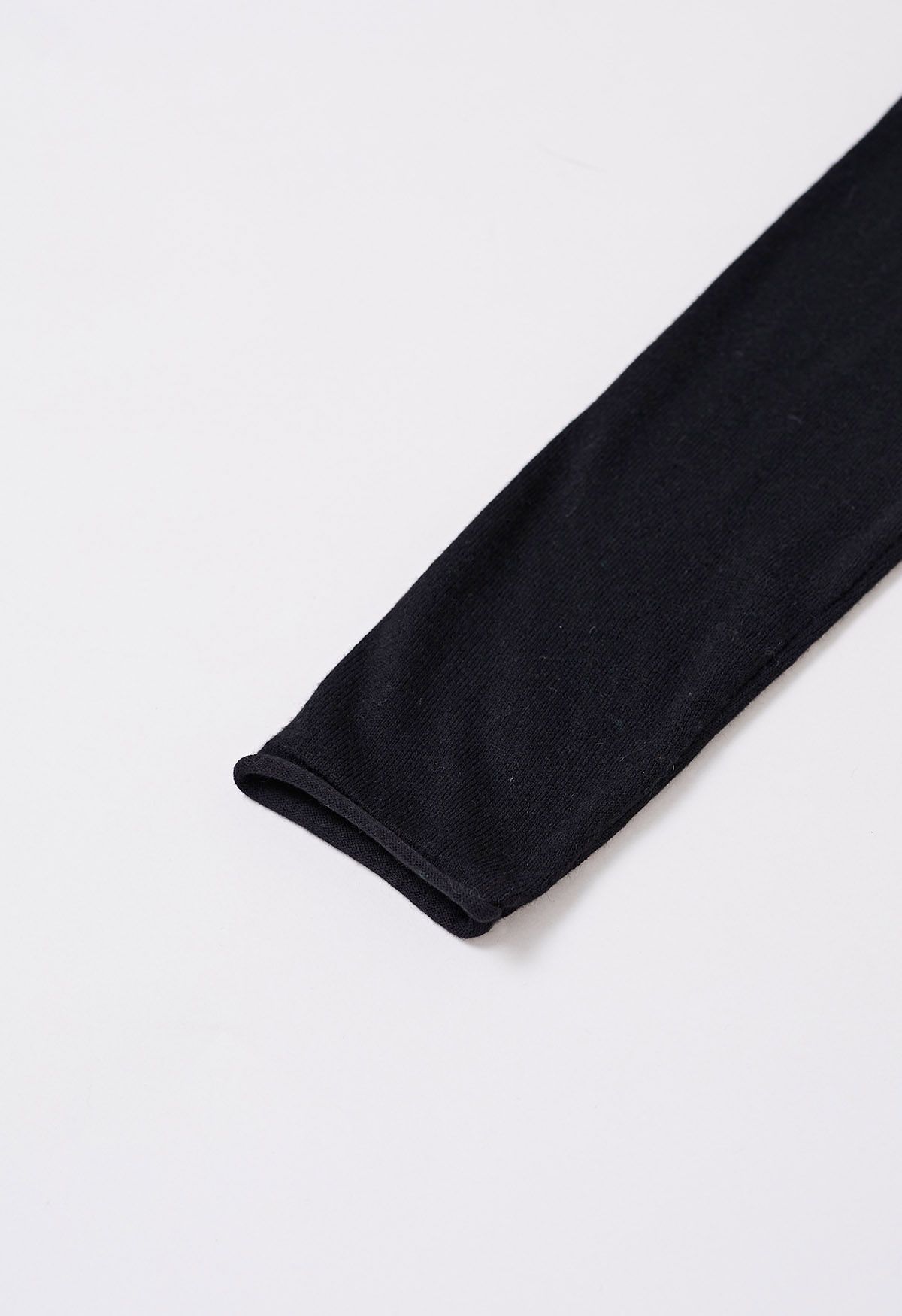 Effortless Elegance Wrap Knit Top in Black