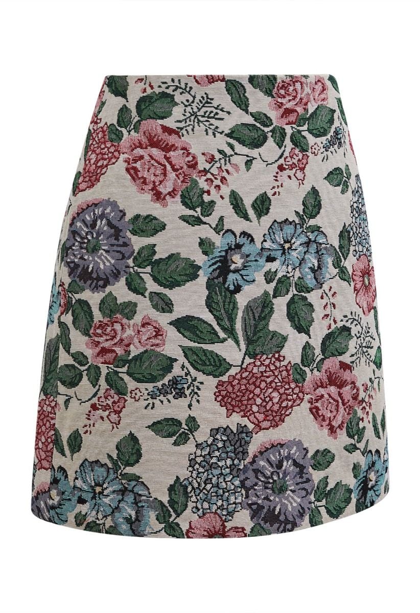 Vintage Bloom Canvas Mini Bud Skirt