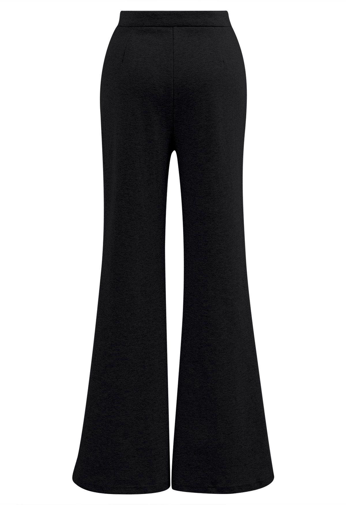 Side Pockets Flare Leg Pants in Black