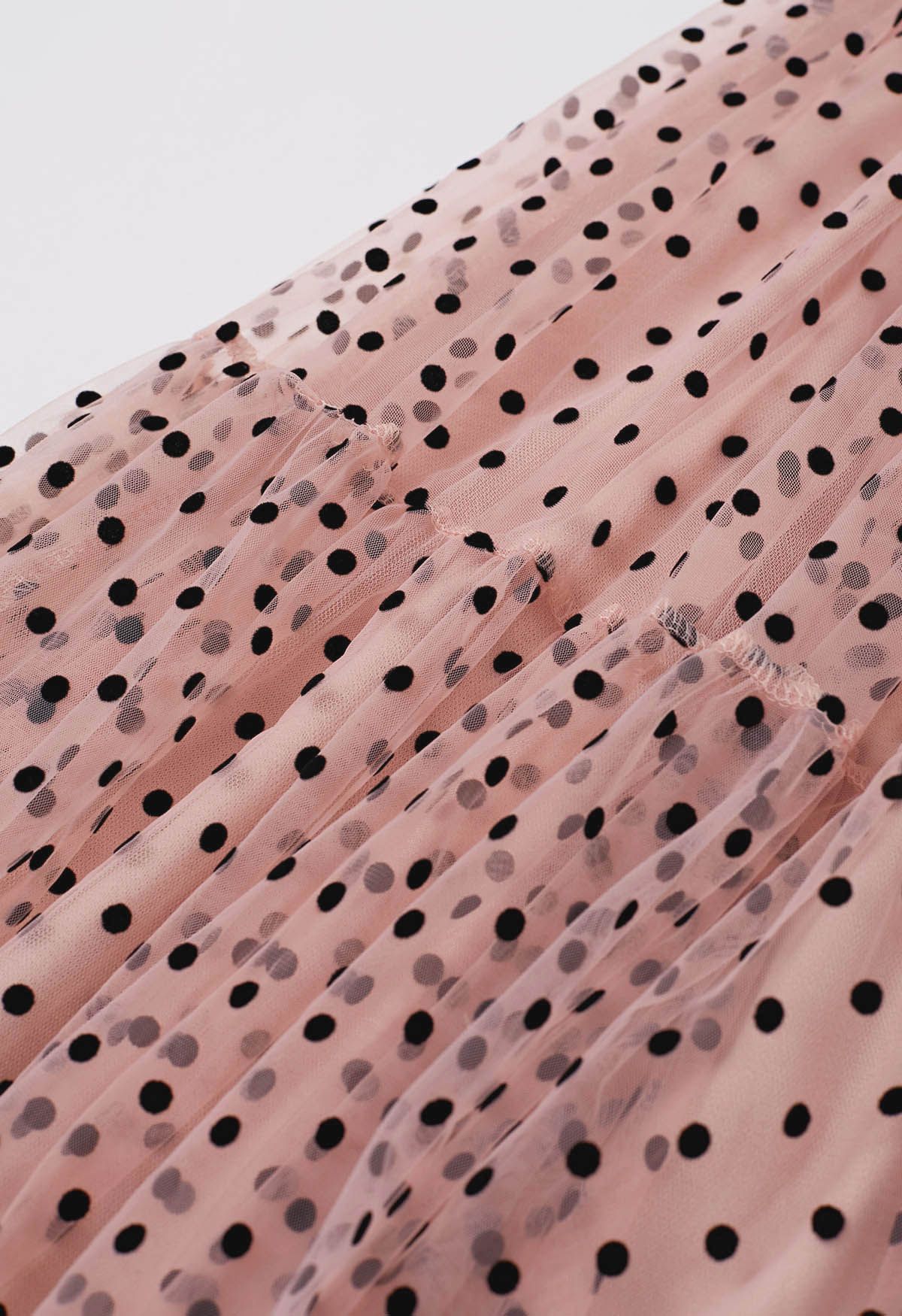 Can't Let Go Dots Mesh Tulle Skirt in Dusty Pink