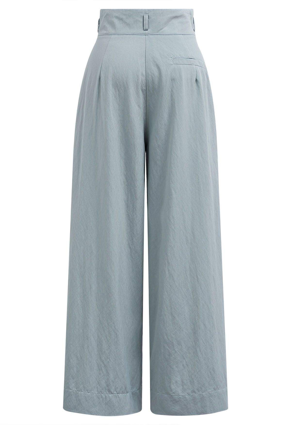Casual Belted Wide-Leg Pants in Blue
