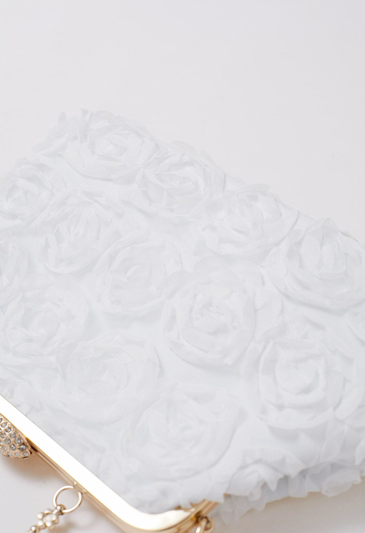 Elegant Rose Petal Clutch in White