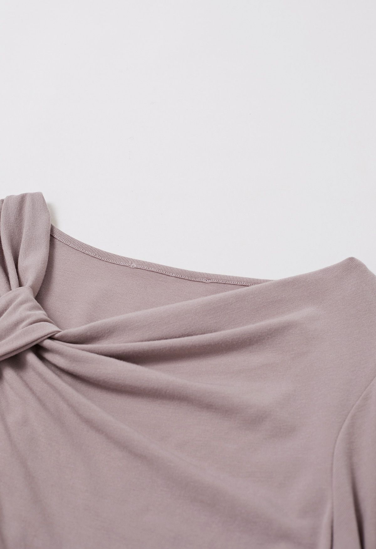 Side Knotted Soft Cotton Top in Dusty Pink