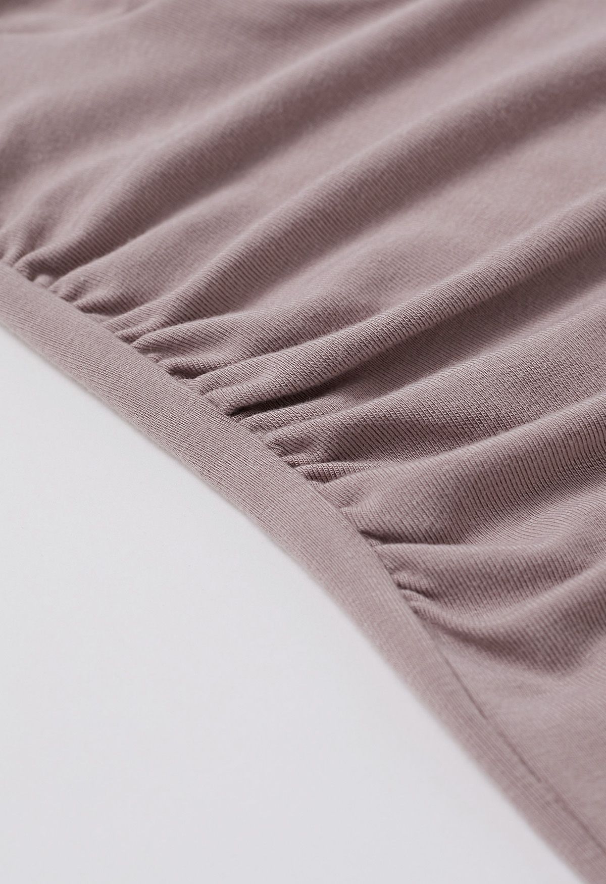 Side Knotted Soft Cotton Top in Dusty Pink