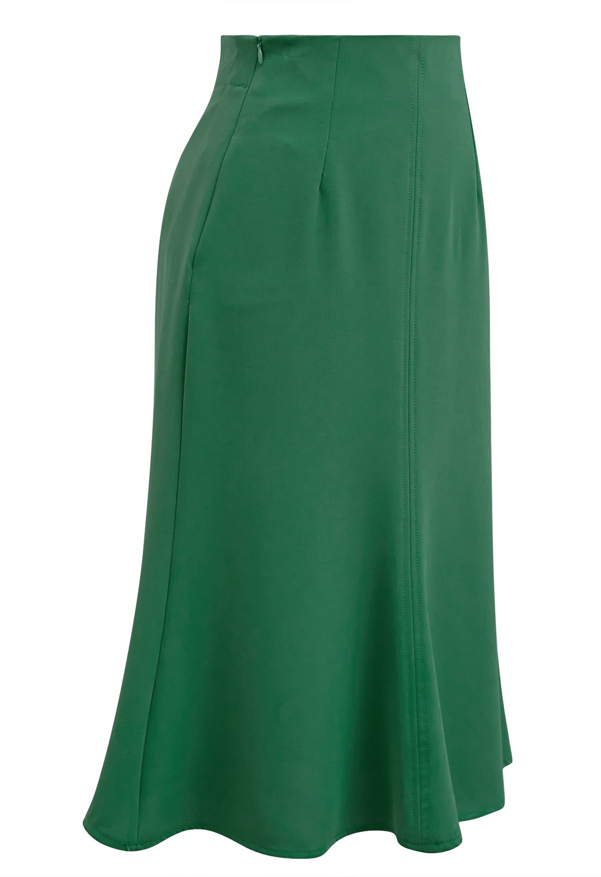 Solid Color Frilling Skirt in Green