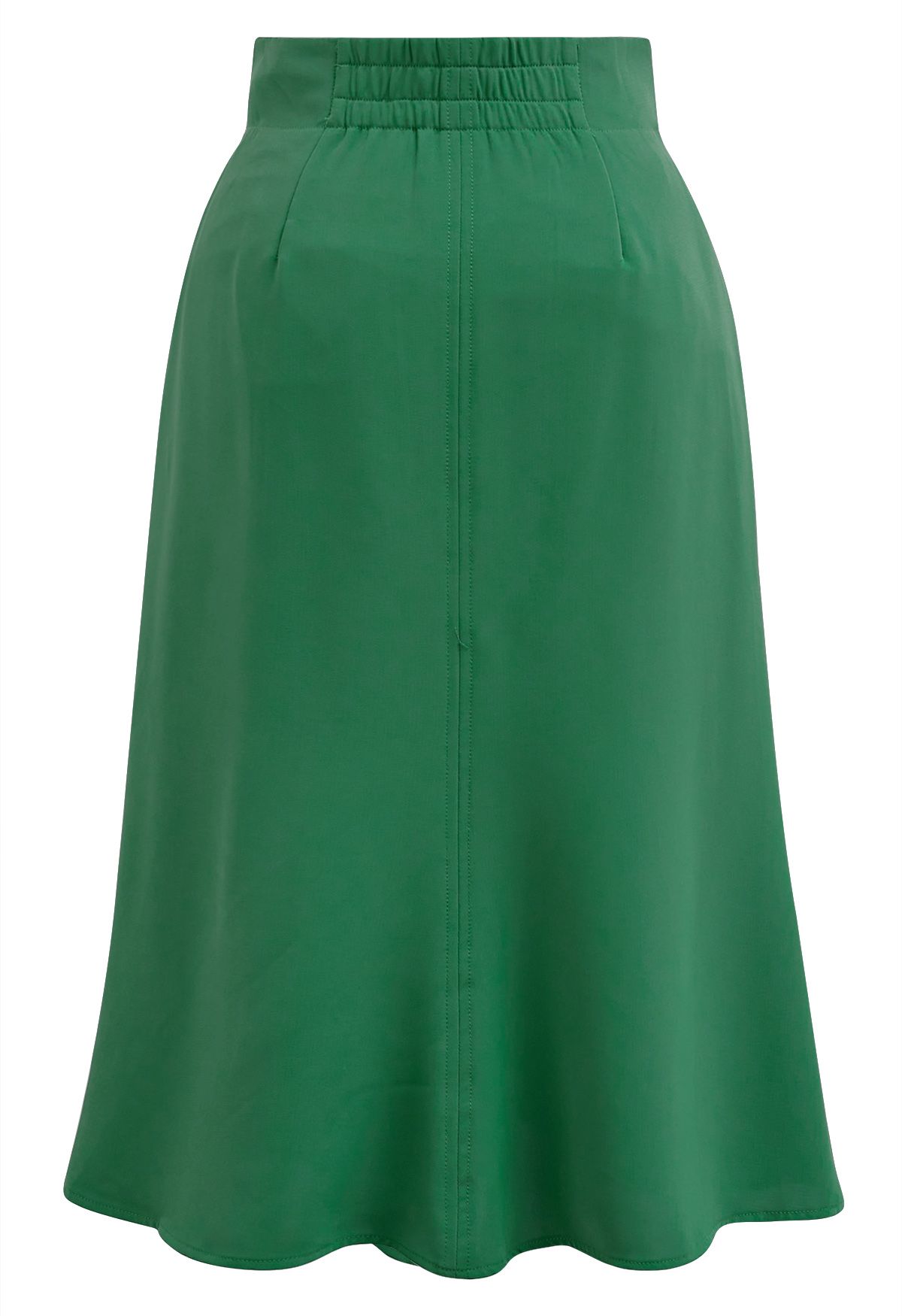 Solid Color Frilling Skirt in Green