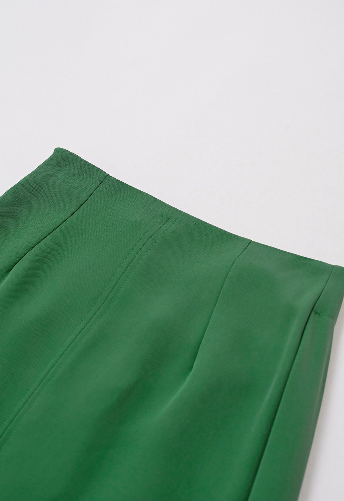 Solid Color Frilling Skirt in Green