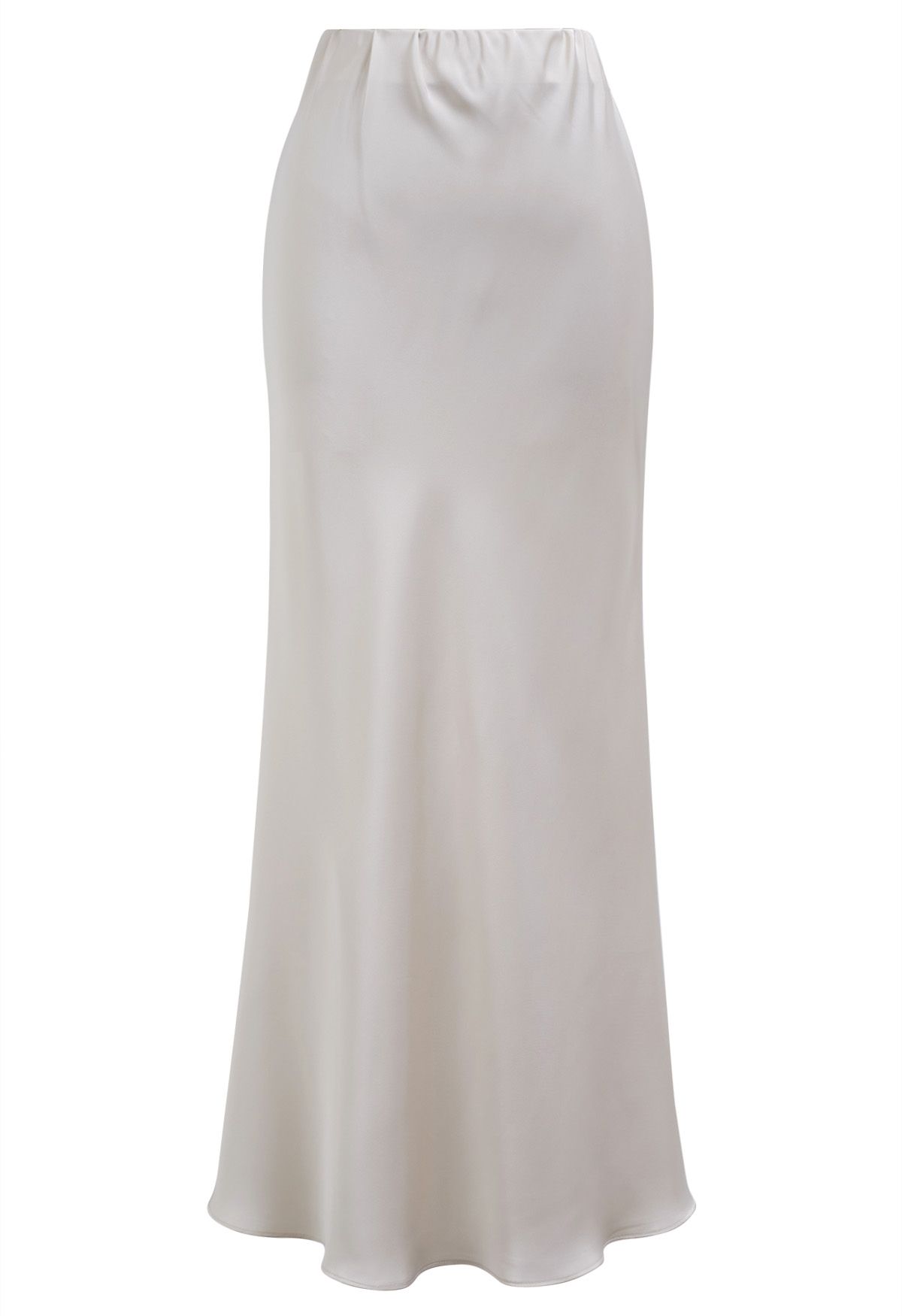 Satin Finish Mermaid Maxi Skirt in Ivory