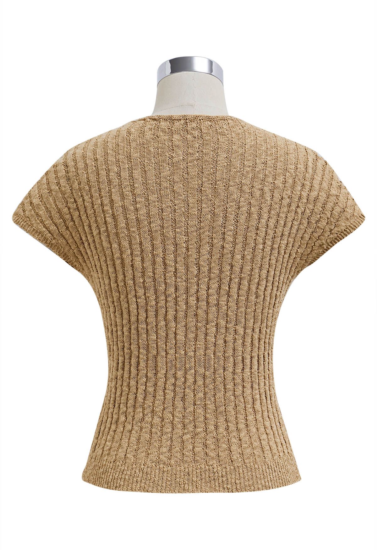 Basic Cap Sleeve Cotton Top in Tan