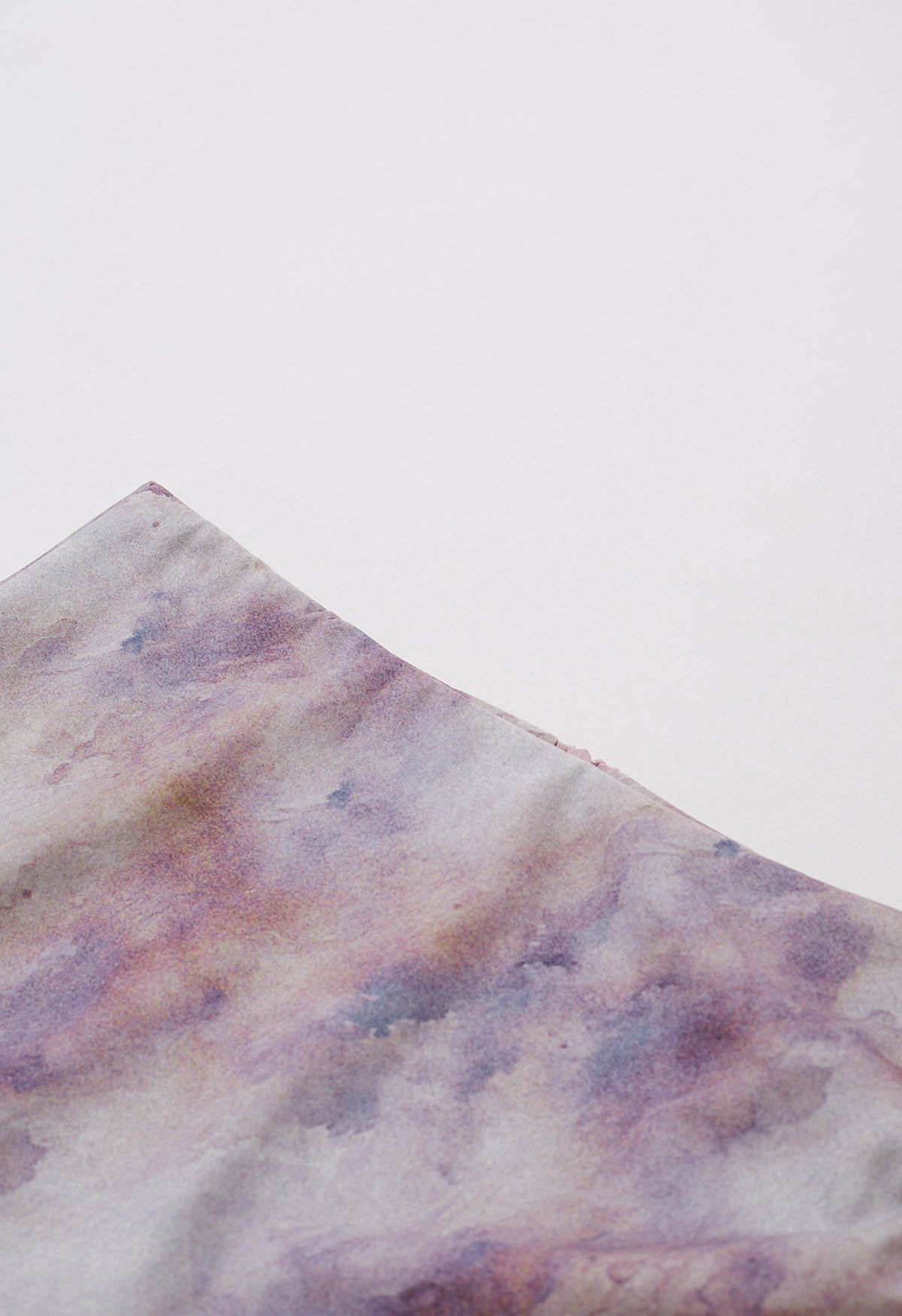 Tie Dye Asymmetric Front Slit Skirt in Lavender