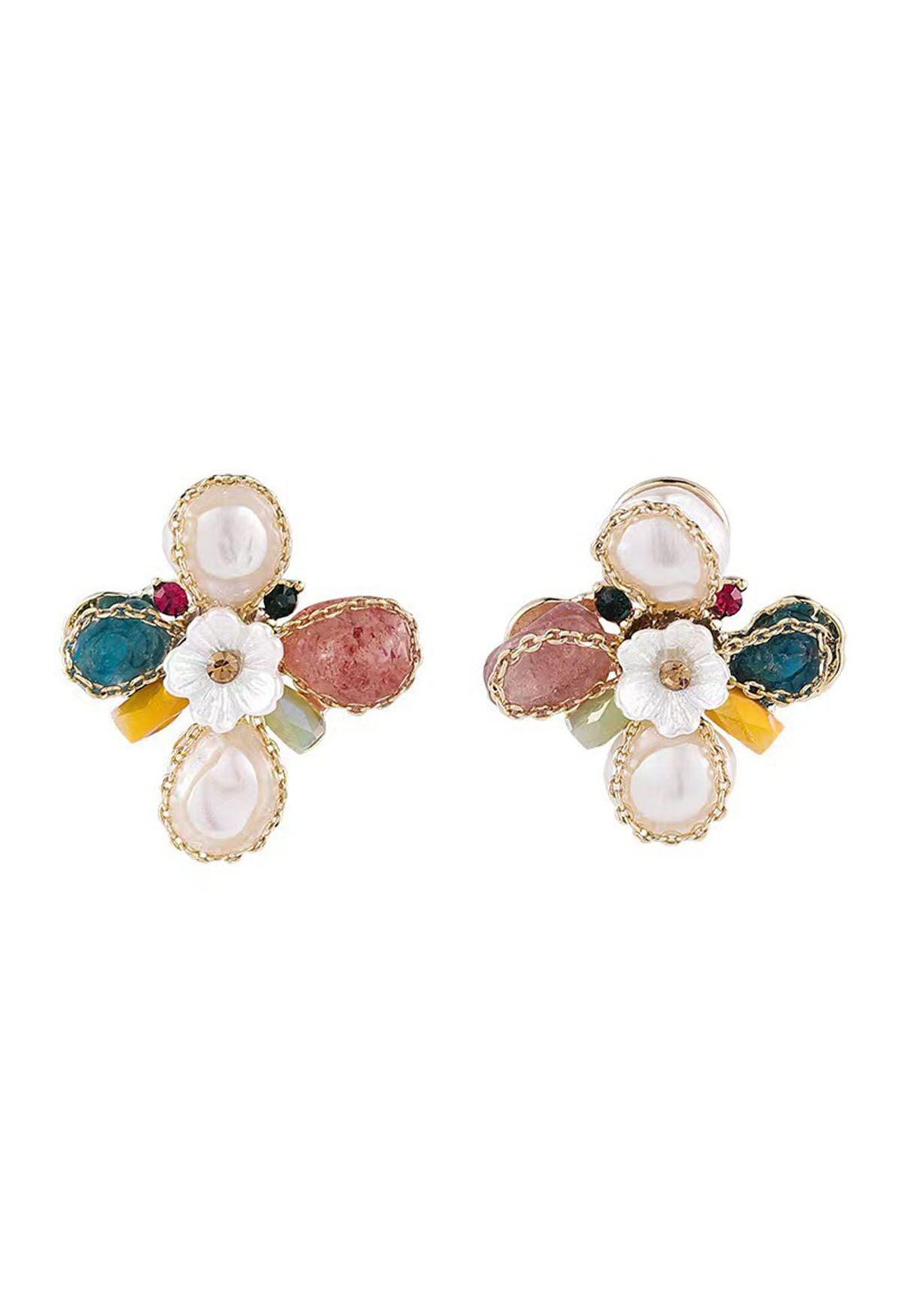 Mixed Jewelry Floral Earrings