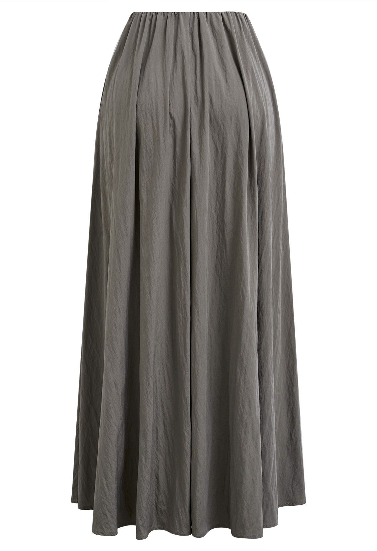 Graceful Breeze Elastic Waist Maxi Skirt in Taupe
