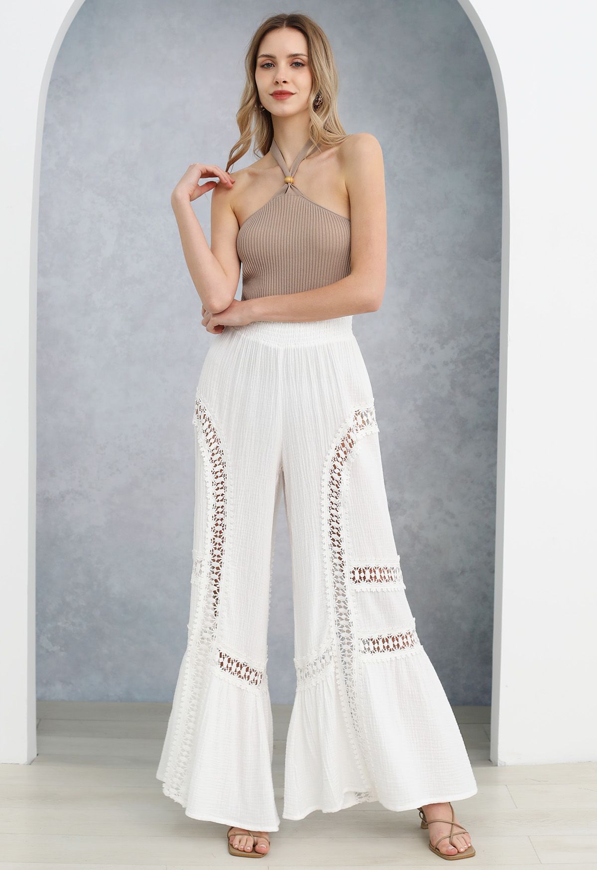 Hit the Breeze Lacy Flare Cotton Pants