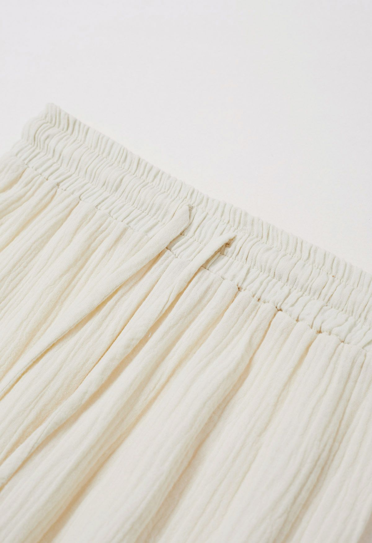 Lightweight Cotton Drawstring Pants in Cream