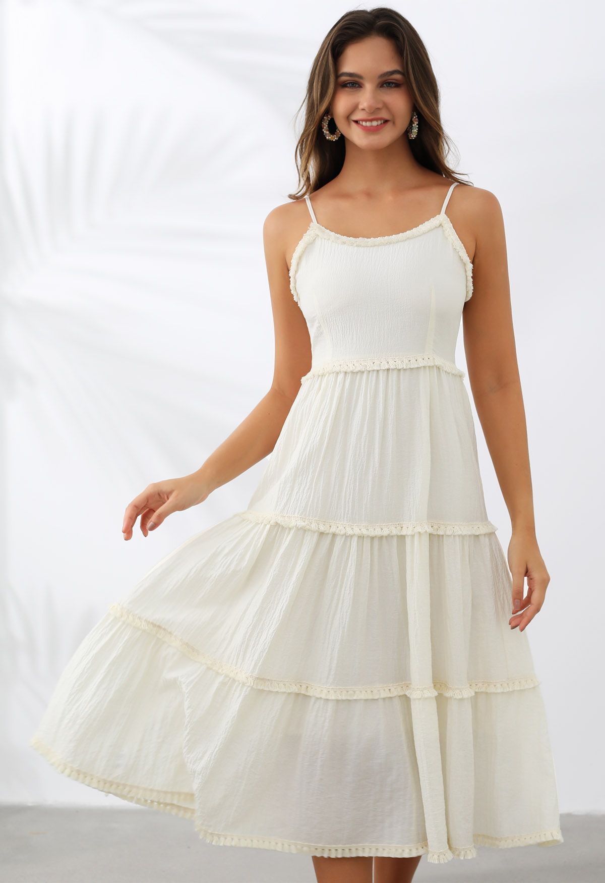 Sunset Soiree Tassel Trim Cami Dress