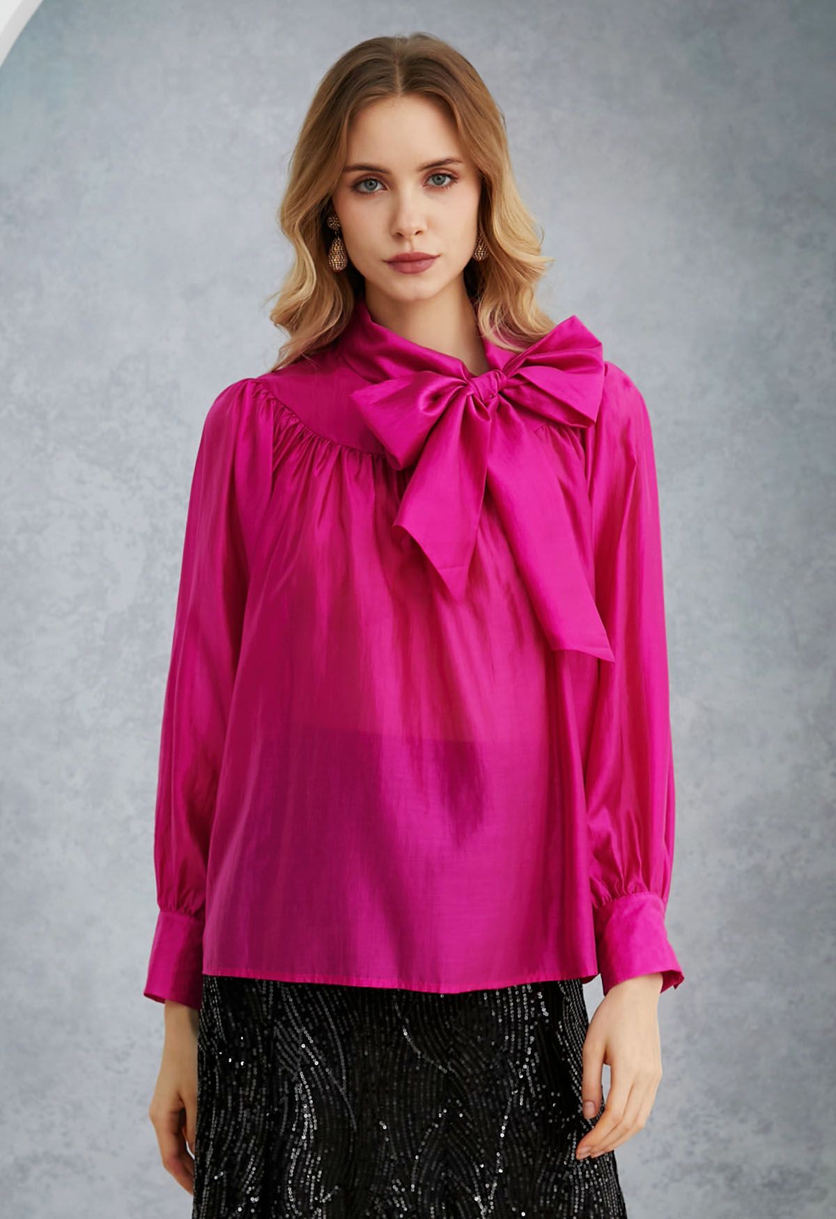 Pink sheer blouse online