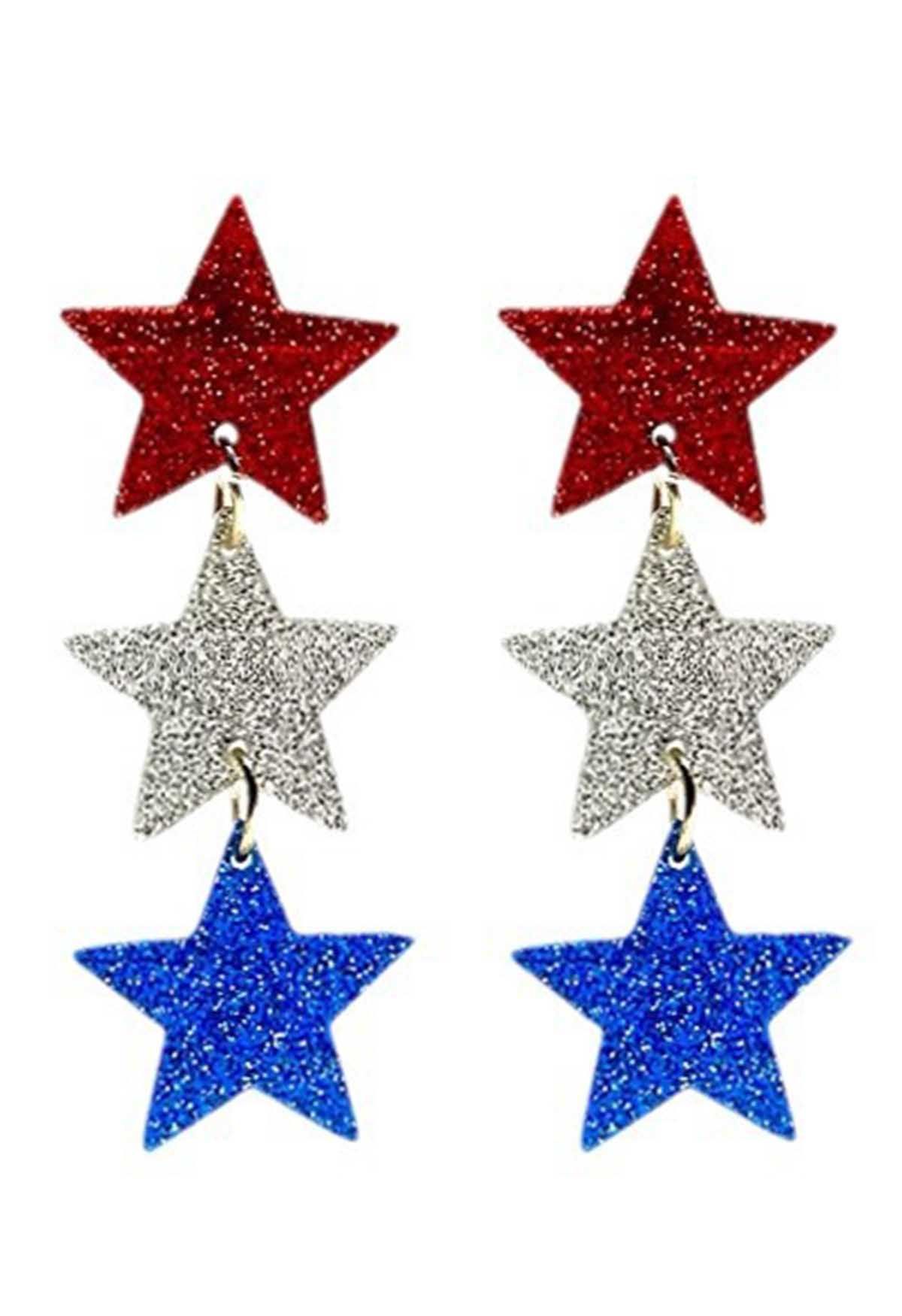 Color Block Star Acrylic Earrings