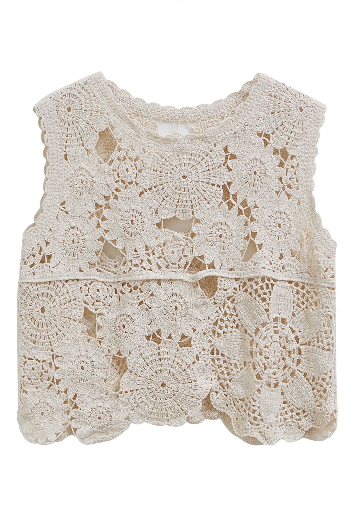 Bohemian Cutwork Crochet Sleeveless Top