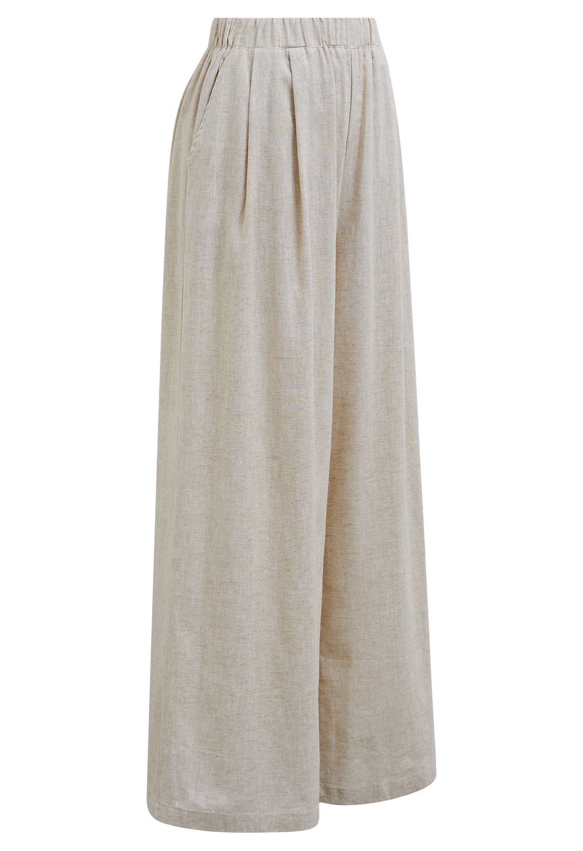 Side Pocket Wide-Leg Linen-Blend Pants in Linen