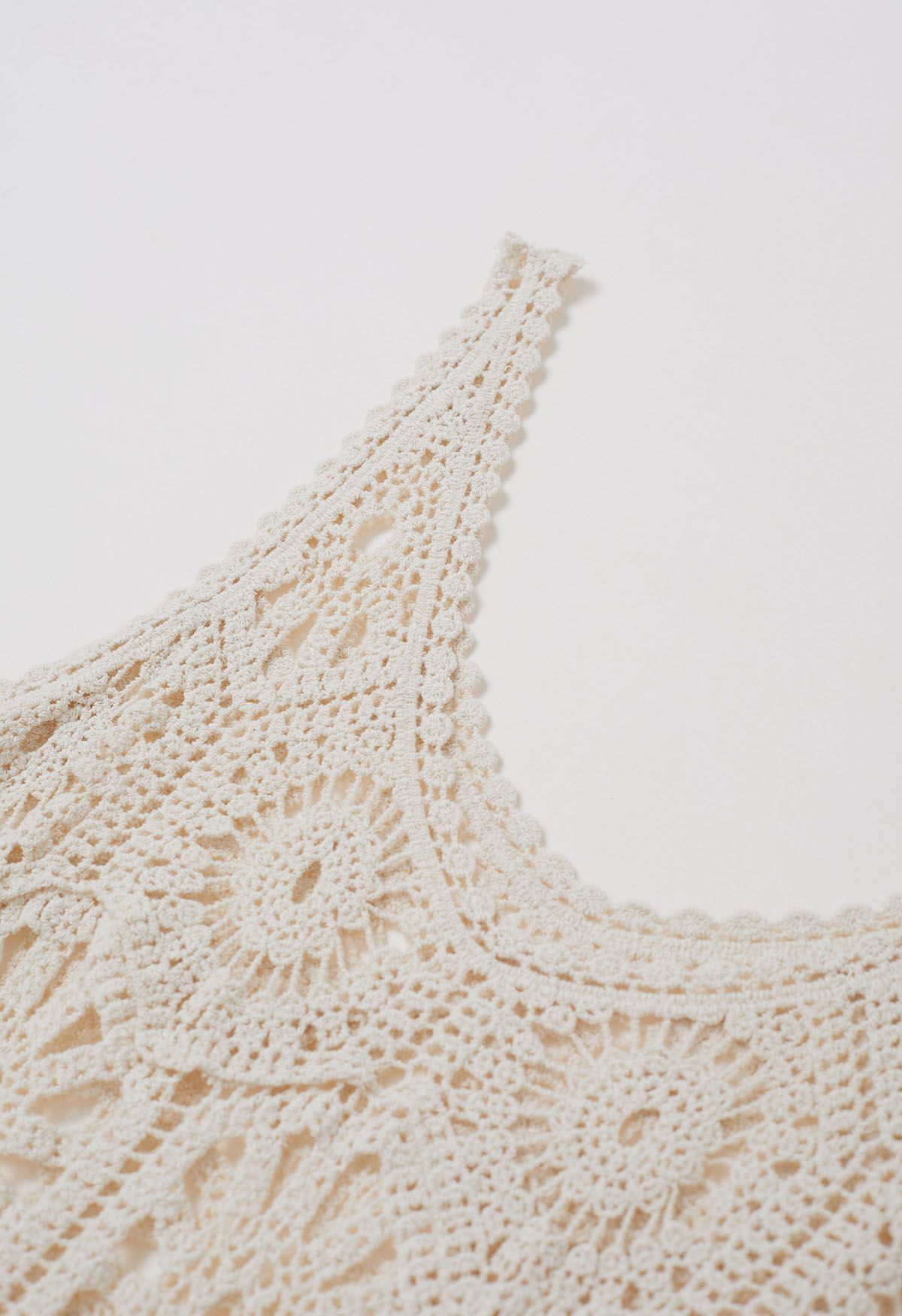 Bohemian Cutwork Crochet Cover-Up Dress in Cream