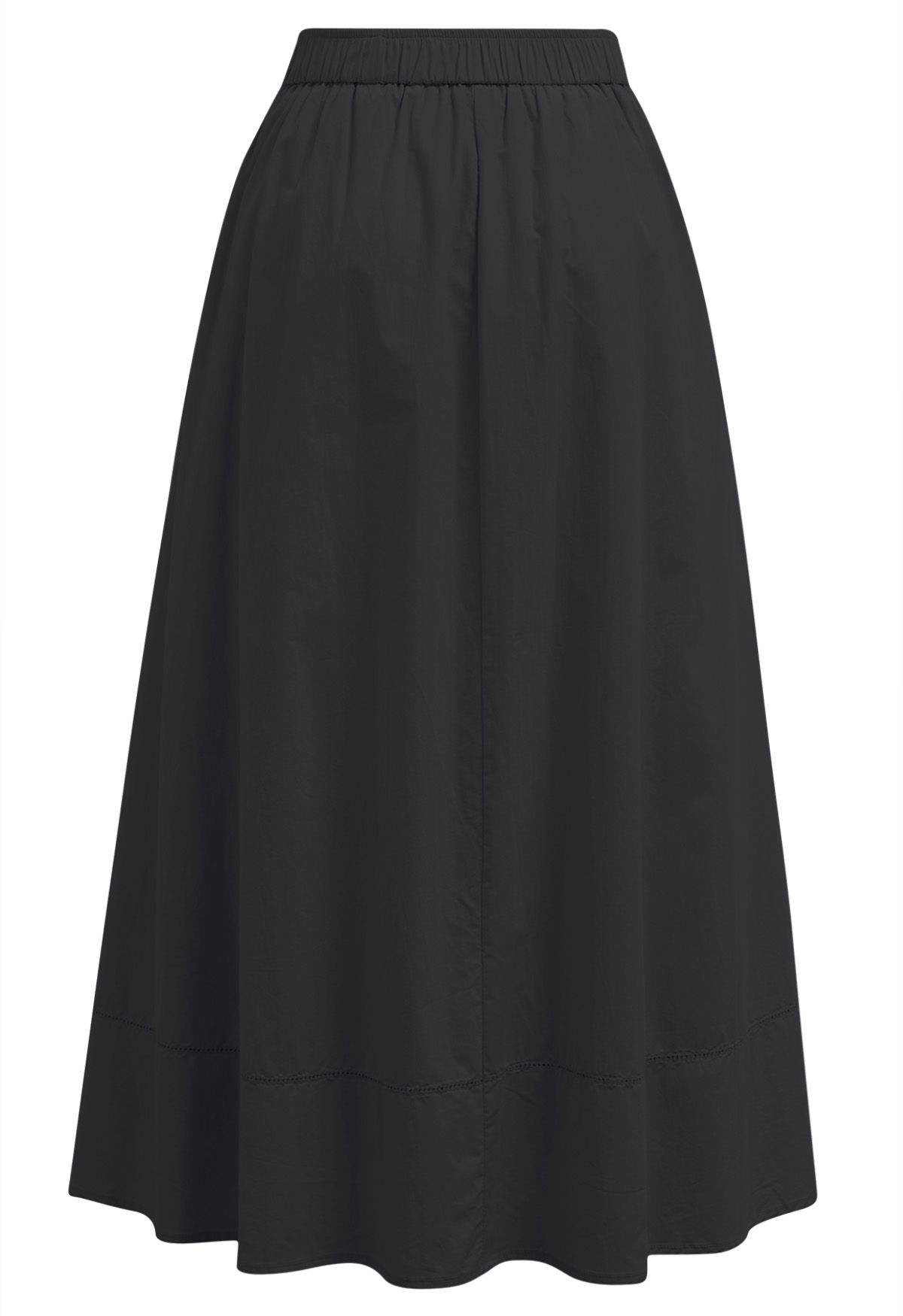 Black a line midi skirt with pockets best sale