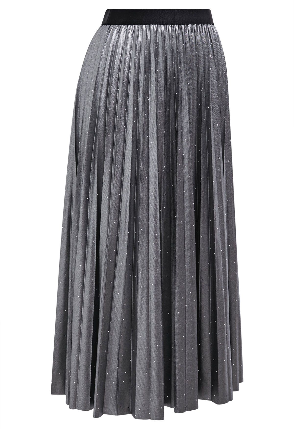 Black and white pleated midi skirt best sale