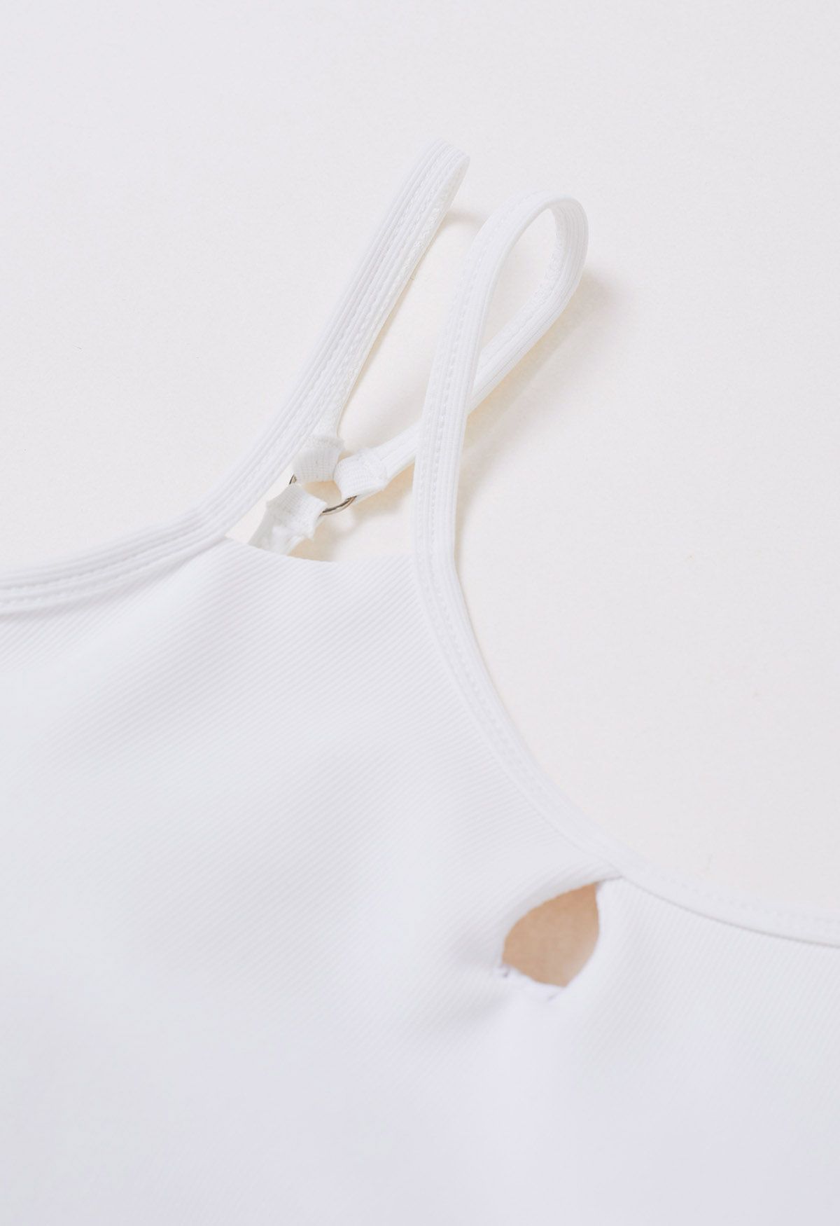 Cutout Detail Double Straps Bra Top in White