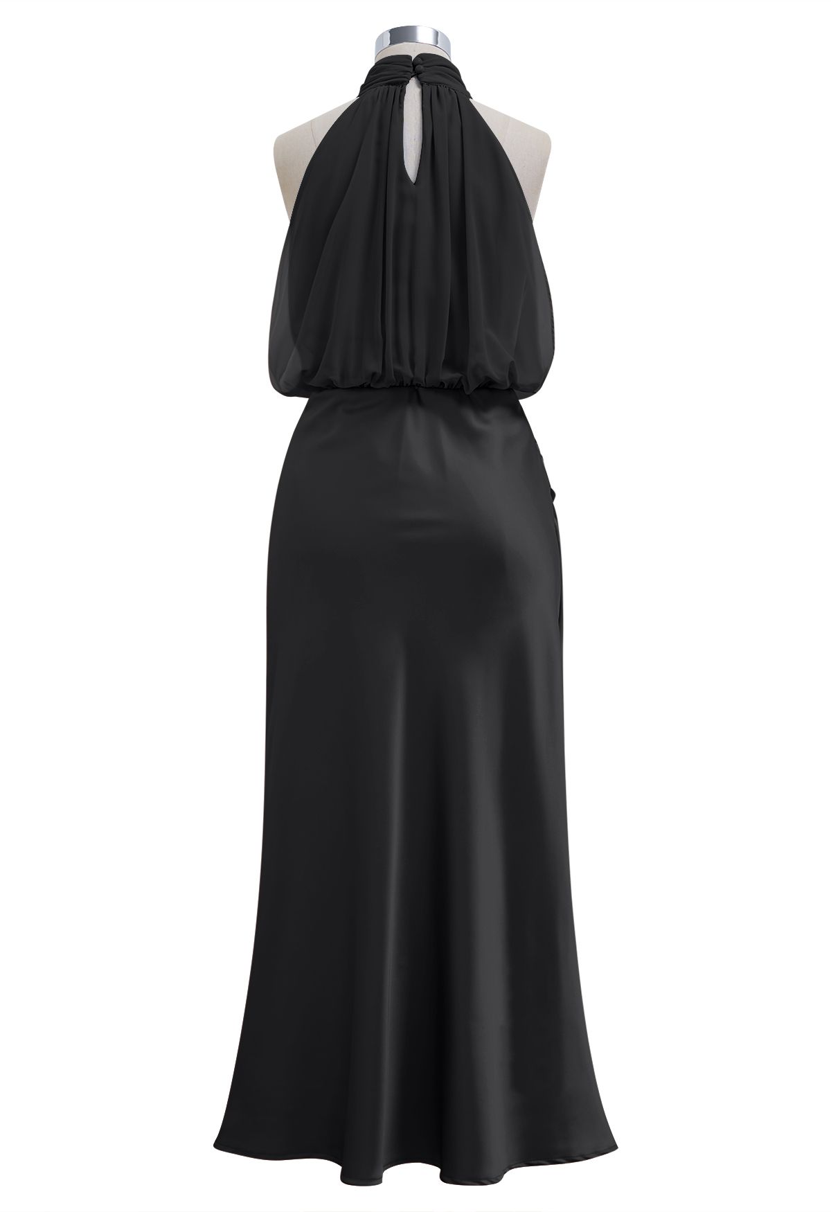 Black chiffon halter dress hotsell