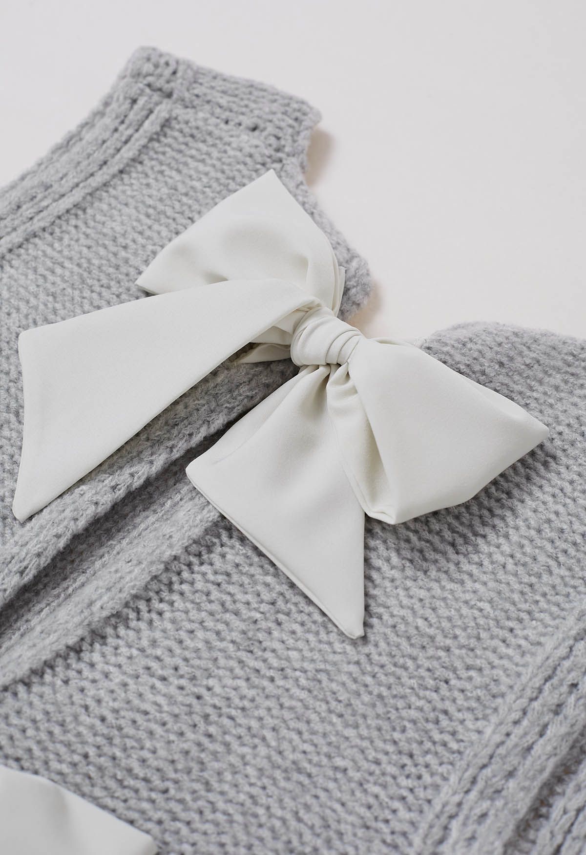 Sweet Bow-Tie Back Knit Vest in Grey