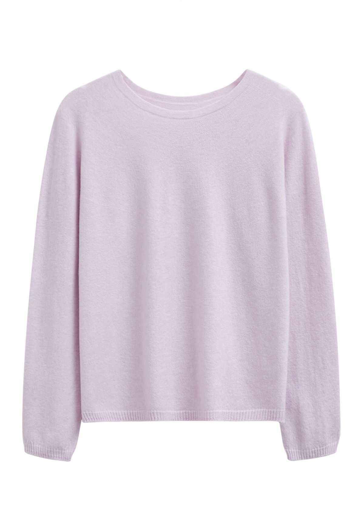 Foremost Comfort Wool-Blend Crewneck Sweater in Pink