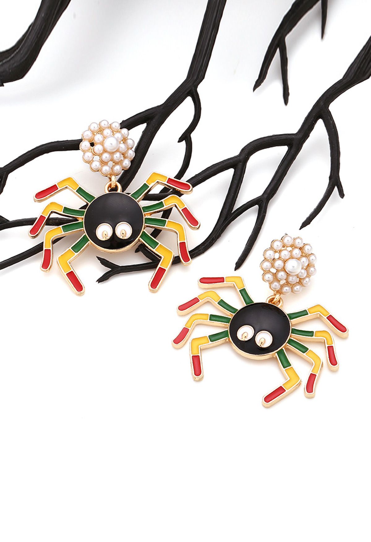 Colorful Spider Pearl Earrings