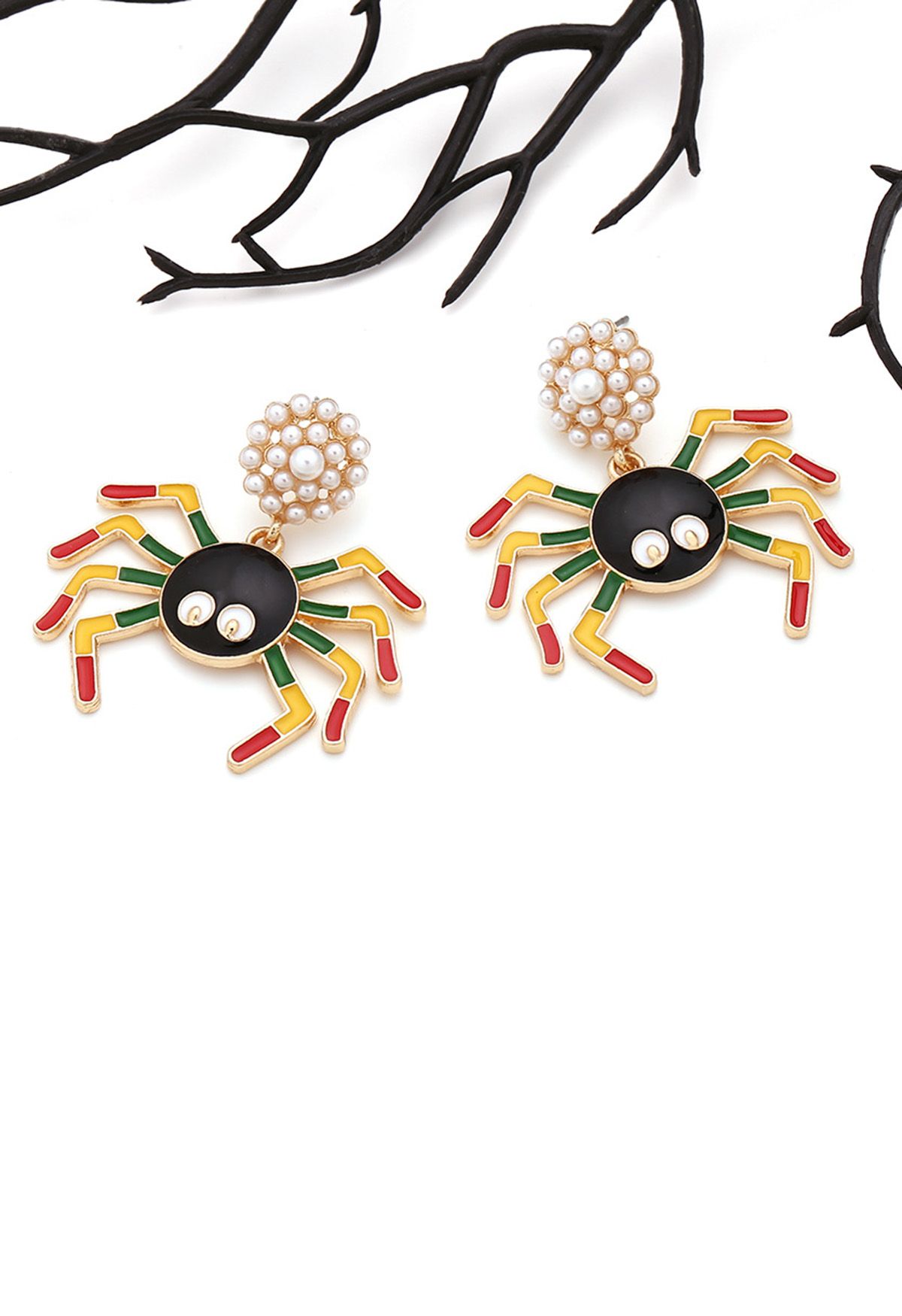 Colorful Spider Pearl Earrings