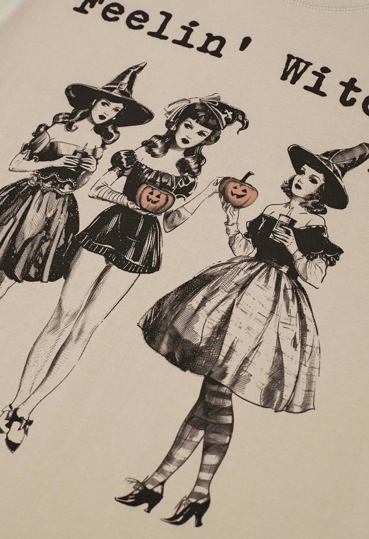 Feelin' Witchy Girly Pattern T-Shirt