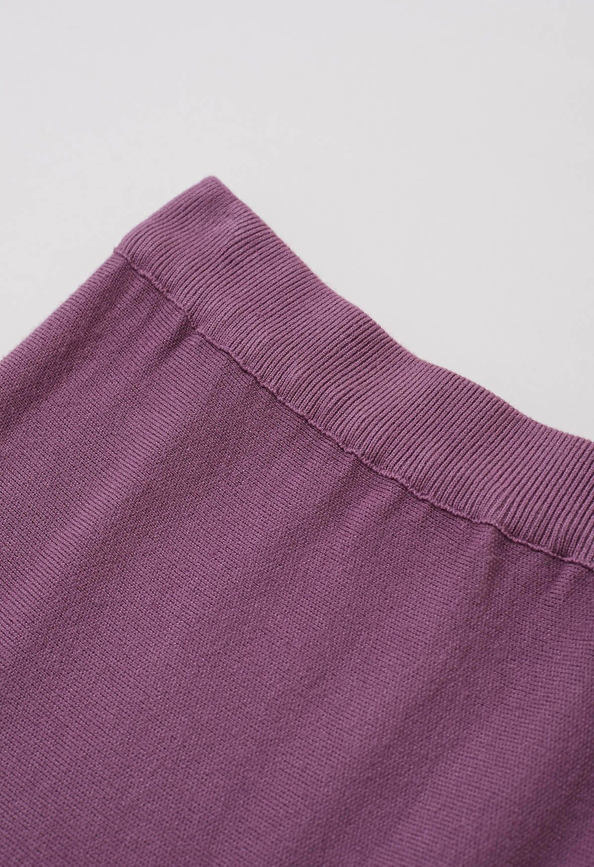 Easy Fringed Mermaid Knit Maxi Skirt in Violet