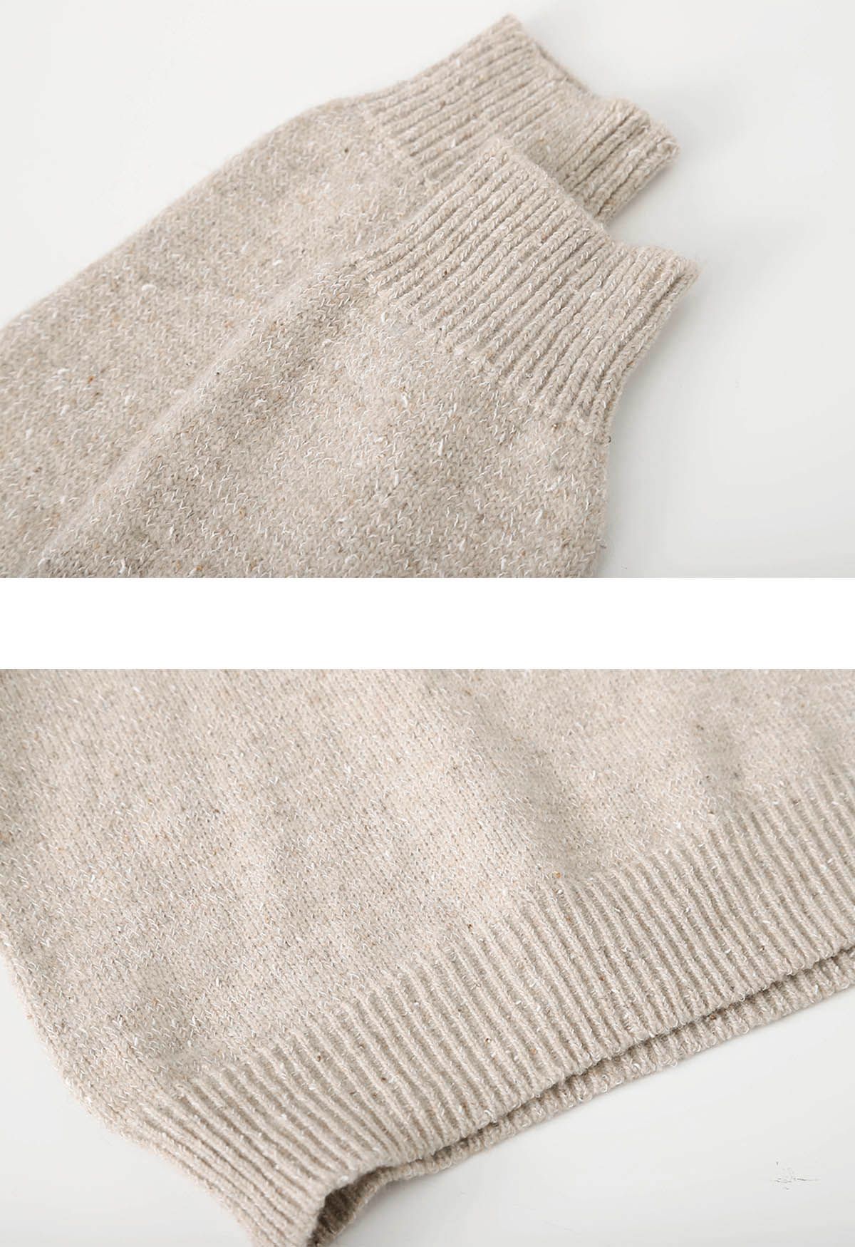 Fundamental Mix-Knit Ribbed Sweater in Oatmeal