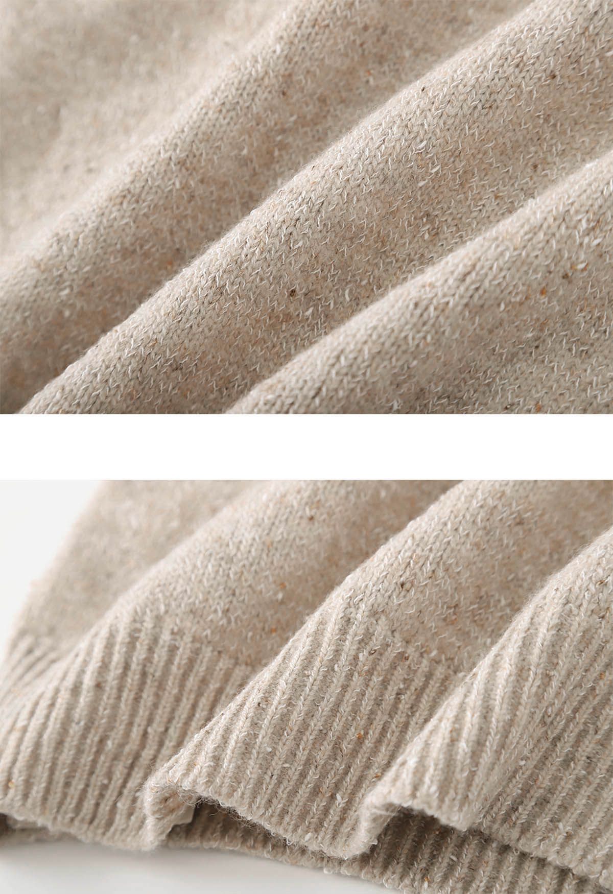 Fundamental Mix-Knit Ribbed Sweater in Oatmeal