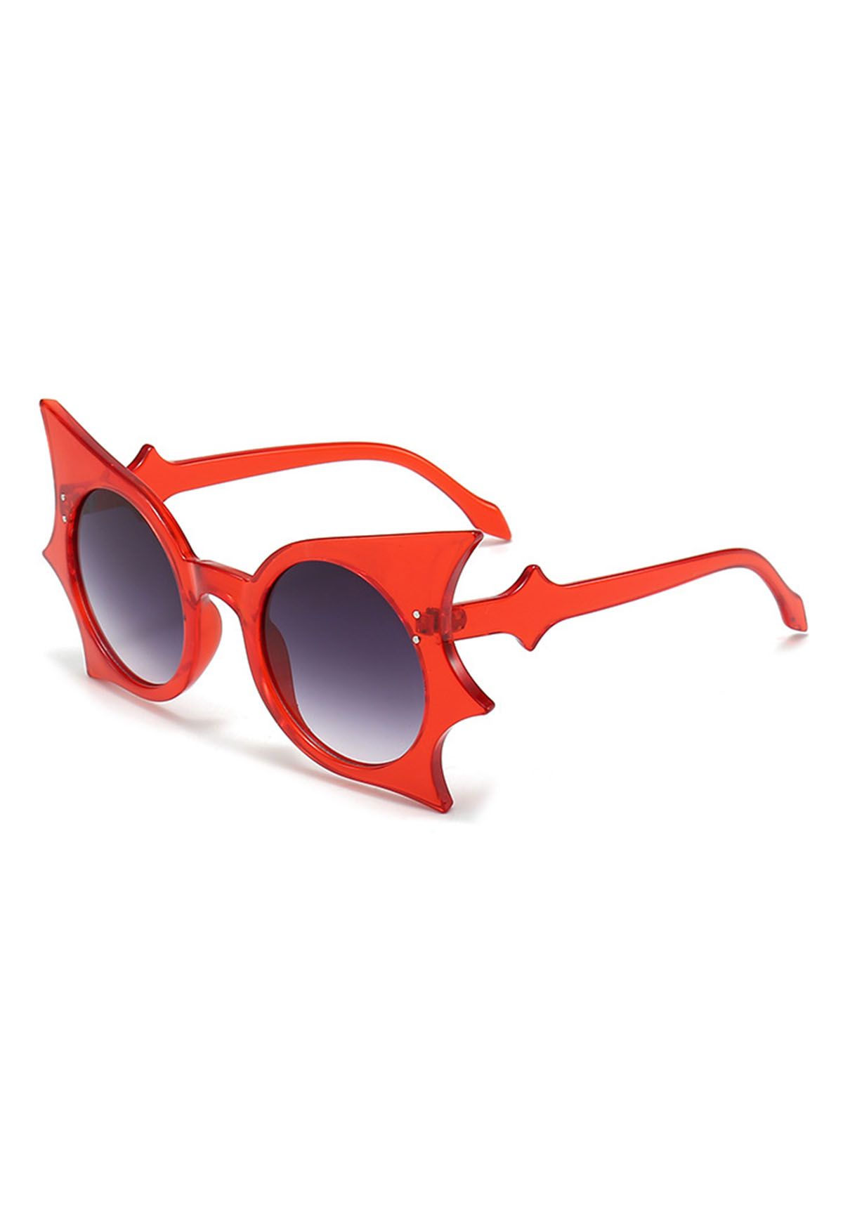 Midnight Bat Wing Sunglasses in Red