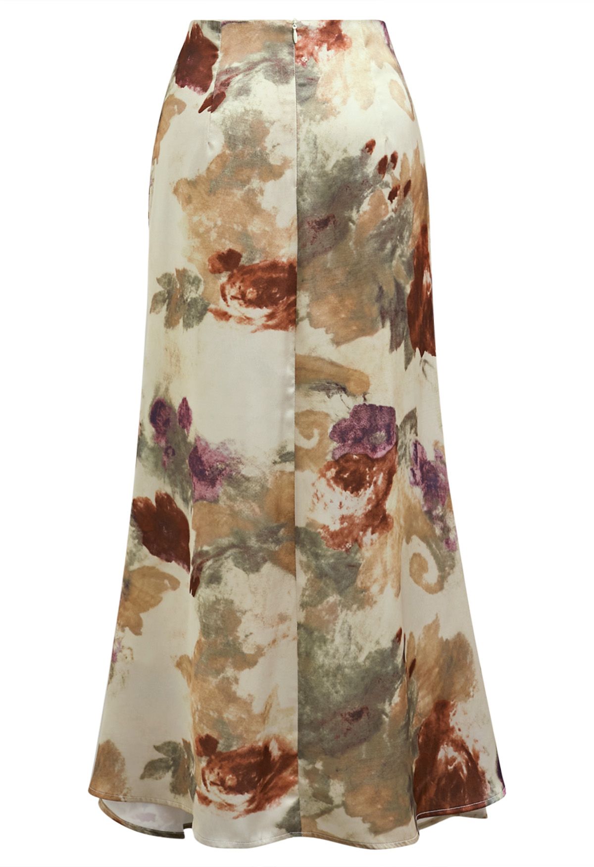 Dreamy Floral Watercolor Print Flare Maxi Skirt